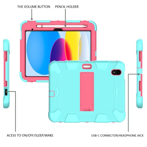 For iPad 10th Mini6 8th Air4 5 10.2 Pro 11 10.5 Shockproof Hard Stand Case Cover - Picture 32 of 90