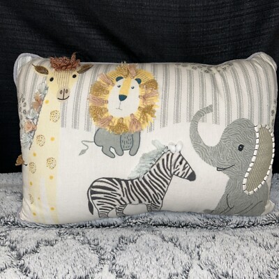 Decorative Accent Pillow With Giraffe, Lion, Zebra,and Elephant!!