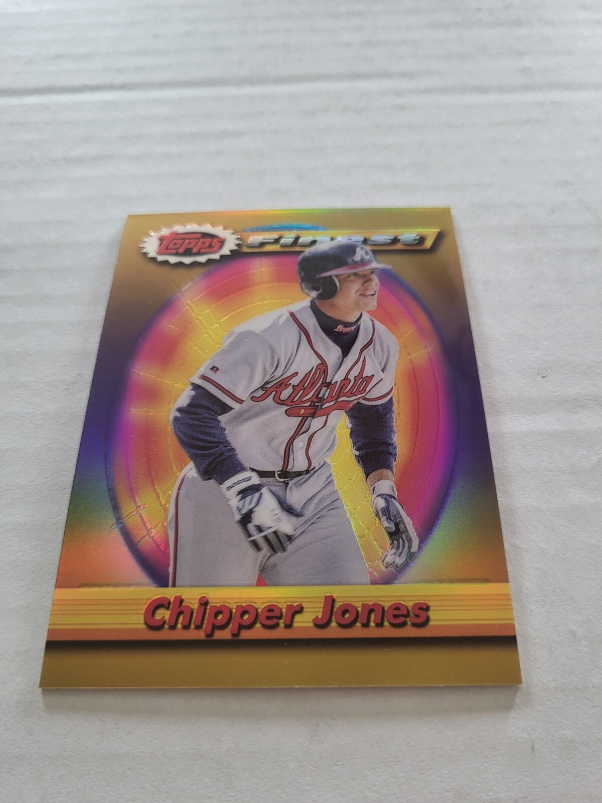 2021 Topps Finest Flashbacks Chipper Jones Gold refractor 08/50