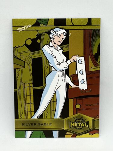 Silver Sable HS #181 Light FX Yellow Parallel 2021 Skybox Marvel Metal Universe - Picture 1 of 4