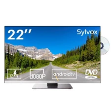 Sylvox RV TV 22 inch DVD Combo 12/24V TV 1080P Full HD Smart TV with App Store