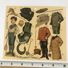Willimantic Thread Co Paper Doll Advertising Trade & Postcard Reprint 1960's
