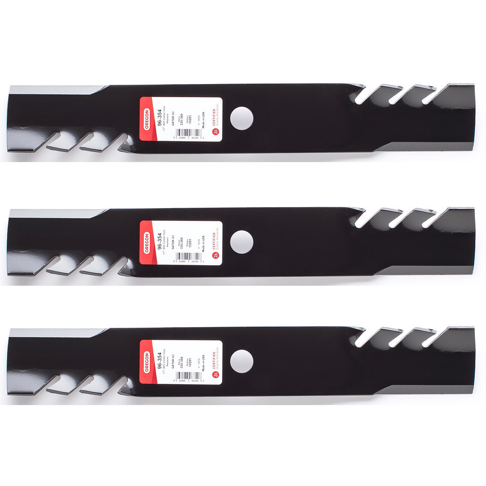 Set Of 3 Mulching Blades For John Deere X300, X304, X320, X324, X360 Mowers 6 thumbnail image
