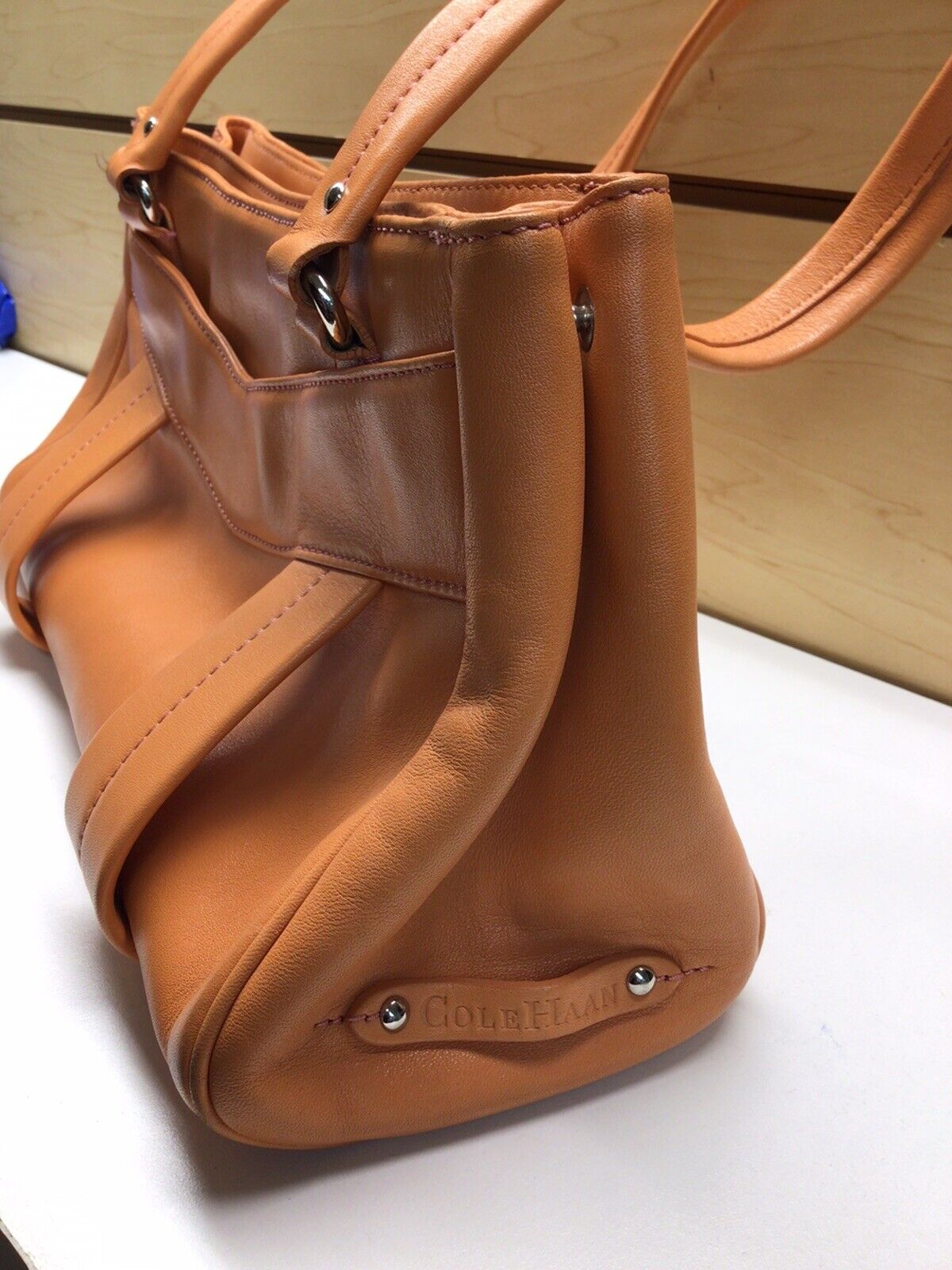 Cole Haan Alexa SP05 Salmon Peach Leather Handbag… - image 7