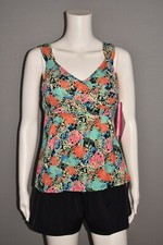 FIT 4 U NEW 94 Wide Strap Sweetheart Tankini w/ Tap Short in Spice Size 6