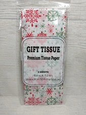 New Grinch Snowflake Gift Tissue Paper 5 Sheets 20x20" Christmas Presents Winter