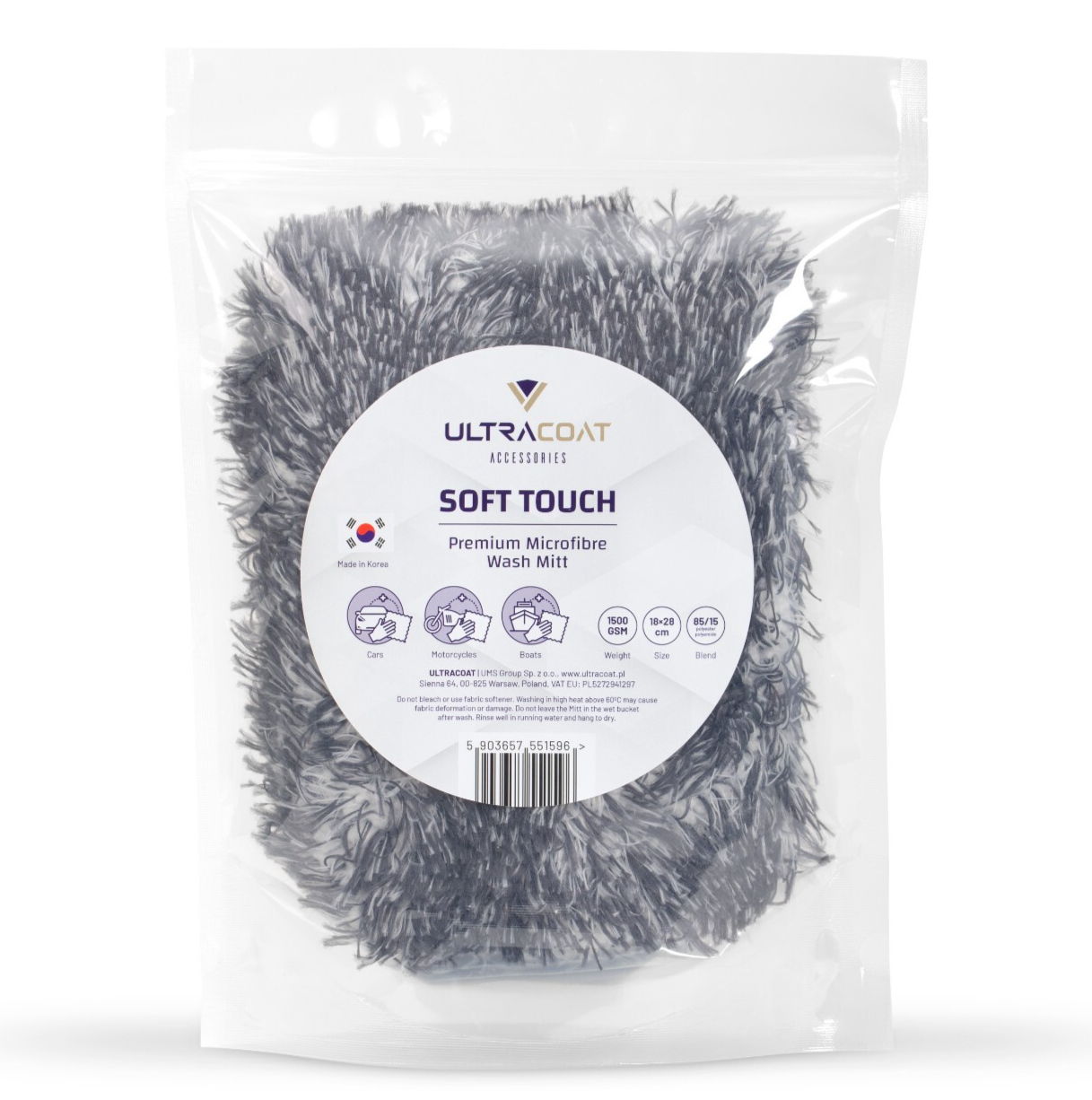ULTRACOAT Soft Touch Wash Mitt – Korean Microfibre Car Wash Glove 1500 GSM