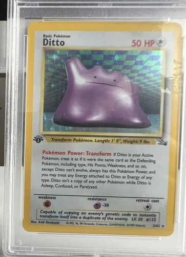 Ditto 1st Edition Holo Fossil 3/62 PSA 9 Mint Pokemon 1999 - Picture 5 of 8