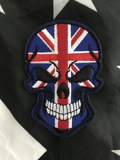 British UK SKULL Military Tactical Embroider United Kingdom Flag Hook/Lp Patch