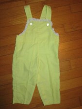 VTG Yellow Eyelet Trim Overalls/Romper 12 Months