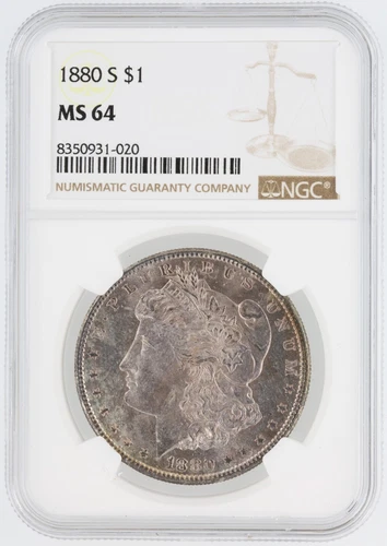1880-S Morgan Silver Dollar NGC MS64 S$1 San Francisco Mint No Reserve