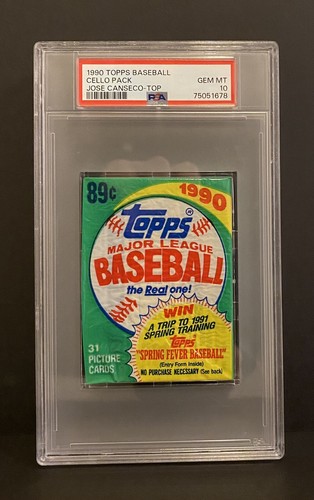 1990 topps baseball cello pack PSA 10 Jose Canseco-Top - Picture 2 of 5