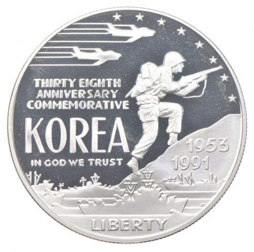 1991-P Proof Korean War Commemorative Silver Dollar $1 *0017 - Picture 1 of 3