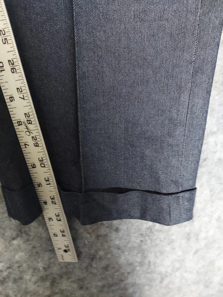 Pantalones Inserch Para Hombre 38x33 Azul Denim Look Vestido Puños Plisado Negocios Oscuro Foto 4 de 4