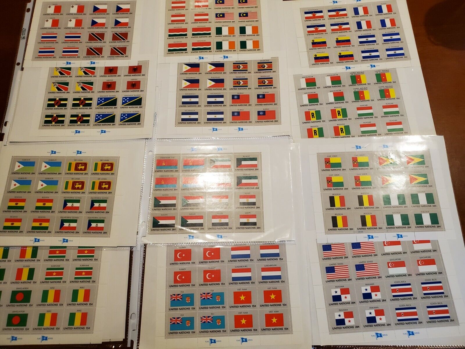 Oklahoma City Mall UN Lot of Flag Purchase stamp full TWELVE shown as sheets