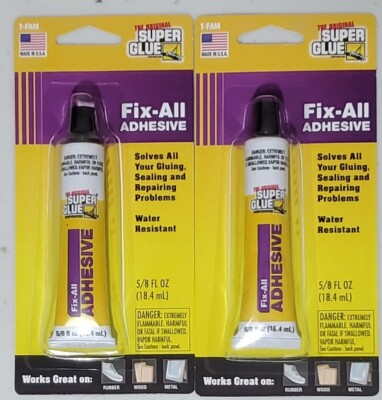 #ad SET OF 2 Super Glue Fix All Adhesive 5 8oz 18.4ml Tube Water Resistant $12.99