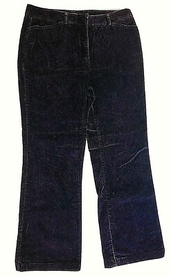 A+ NY&Co Blue Purple Heavy Velvet Pants Ladies 10 Cotton Spandex Straight Legs