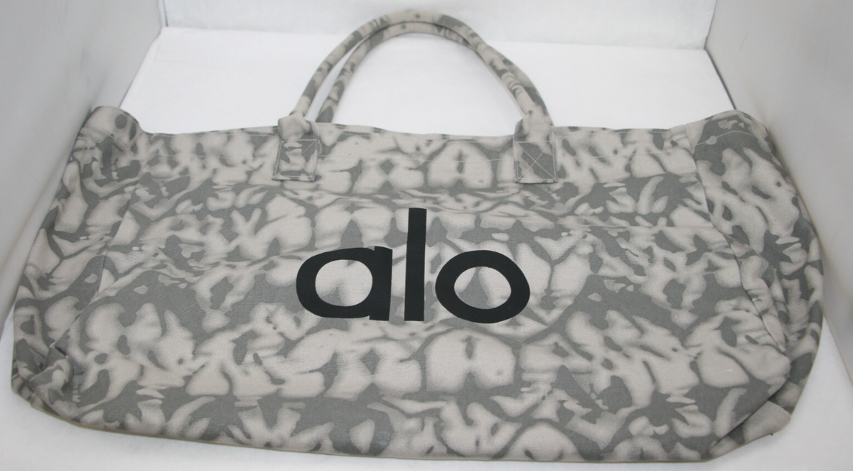 Alo Yoga Iconic Shopper Tote Grey Tie Dye Oversized Large Gym Bag