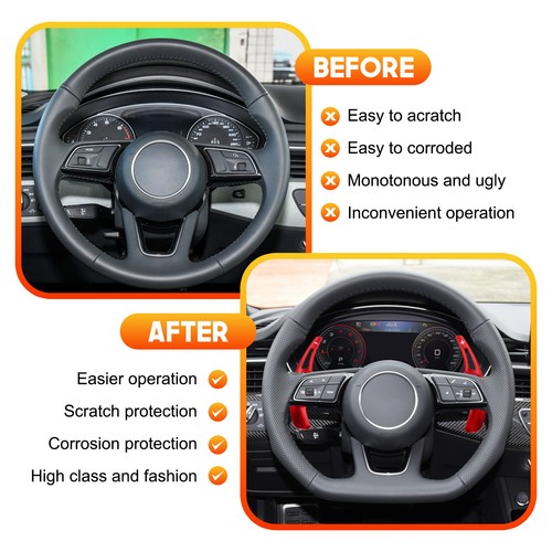 Paddle Shift Extension Gear Change Steering Wheel Shifters For Audi A5 A3 S5 Q7 - Picture 4 of 10
