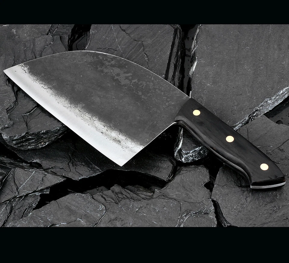 Cuchillo forjado hecho a mano de acero revestido duro chef carnicero matanza cuchillos de cocina Foto 4 de 4