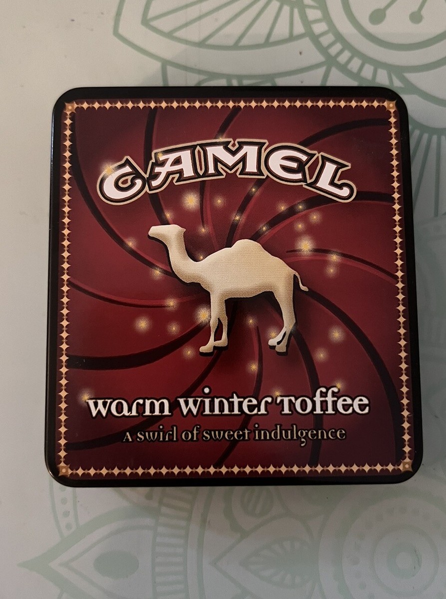 camel heated tobacco Camel Warm Winter Toffee Cigarette Tin, Made In USA Collectible