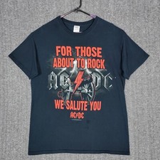 AC/DC T-Shirt Mens L Black For Those About To Rock We Salute You