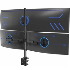 VIVO Triple Computer Monitor Desk Mount, 1 Ultrawide to 49", 2 Standard to 27"
