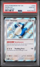 PSA 10 Snorlax Shiny Rare Paldean Fates 202/091 GIOCO PERFETTO carta Pokemon classificata come nuova