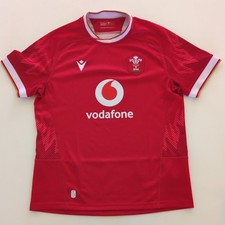 Wales WRU Rugby Jersey Macron Large Vodafone Red Home Size XL