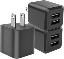 USB Wall Charger, Dual Port Cube Power Adapter Charger Plug Block Charging Box