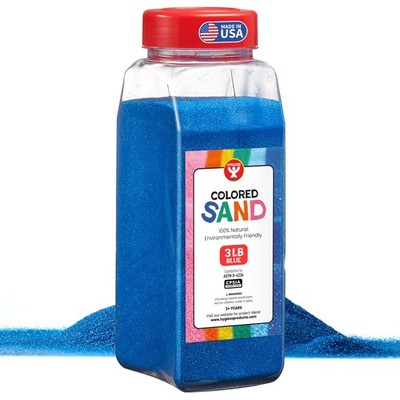 Hygloss Colored Sand for Crafts   3 lb Bottle, Blue   Vibrant 3-Pound,
