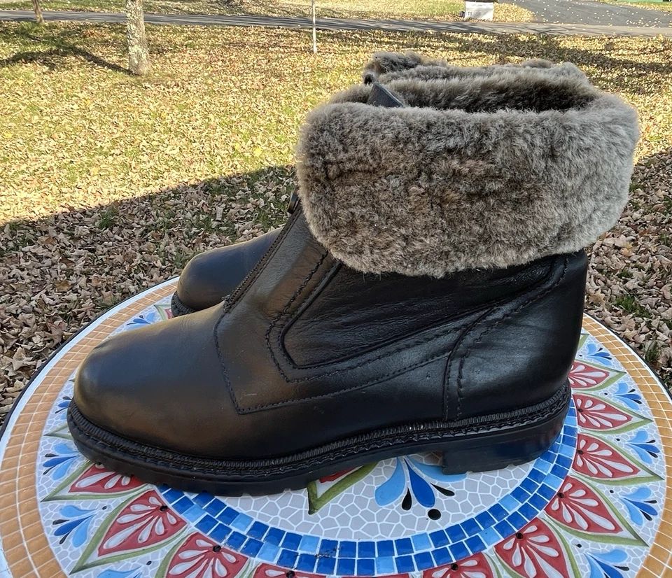 Botas de invierno Blondo Nourlat para mujer talla 9 marrón imitación cuero y piel cremallera frontal Foto 3 de 4