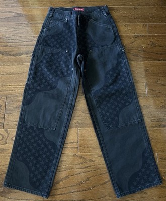 Supreme USA Flag Double Knee Painter Pants Black 30