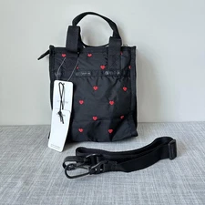 Lesportsac Red Heart Embroidery Mini North/South Tote NWT  