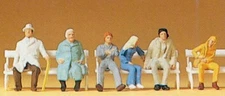 Preiser 14004 HO Scale Passengers -- Seated w/Bench