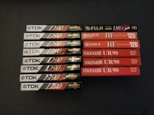 Lot 14 New Blank Cassette Tapes TDK Maxell Sony Fuji Sealed Vintage Audio