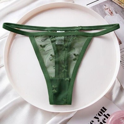 5 Pack Lot Womens Sheer See Through Panties Thong G string Briefs Sexy Lingeries