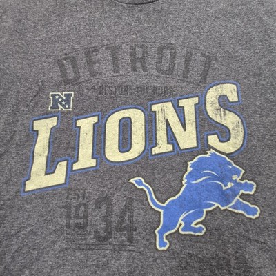 Detroit Lions Shirt Mens Large Gray NFL Football NFL Team Apparel Est 1934