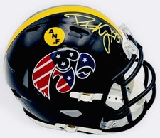 PAT ANGERER SIGNED IOWA HAWKEYES ANF STARS & STRIPES MINI HELMET BECKETT BAS J60