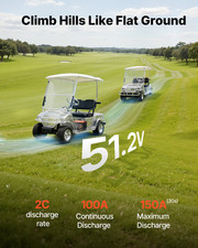 48V 52Ah Golf Cart Lithium Battery LiFePO4 100A BMS BT APP