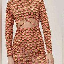 Nastygal Bodycon Dress 6 Retro Geometric Print