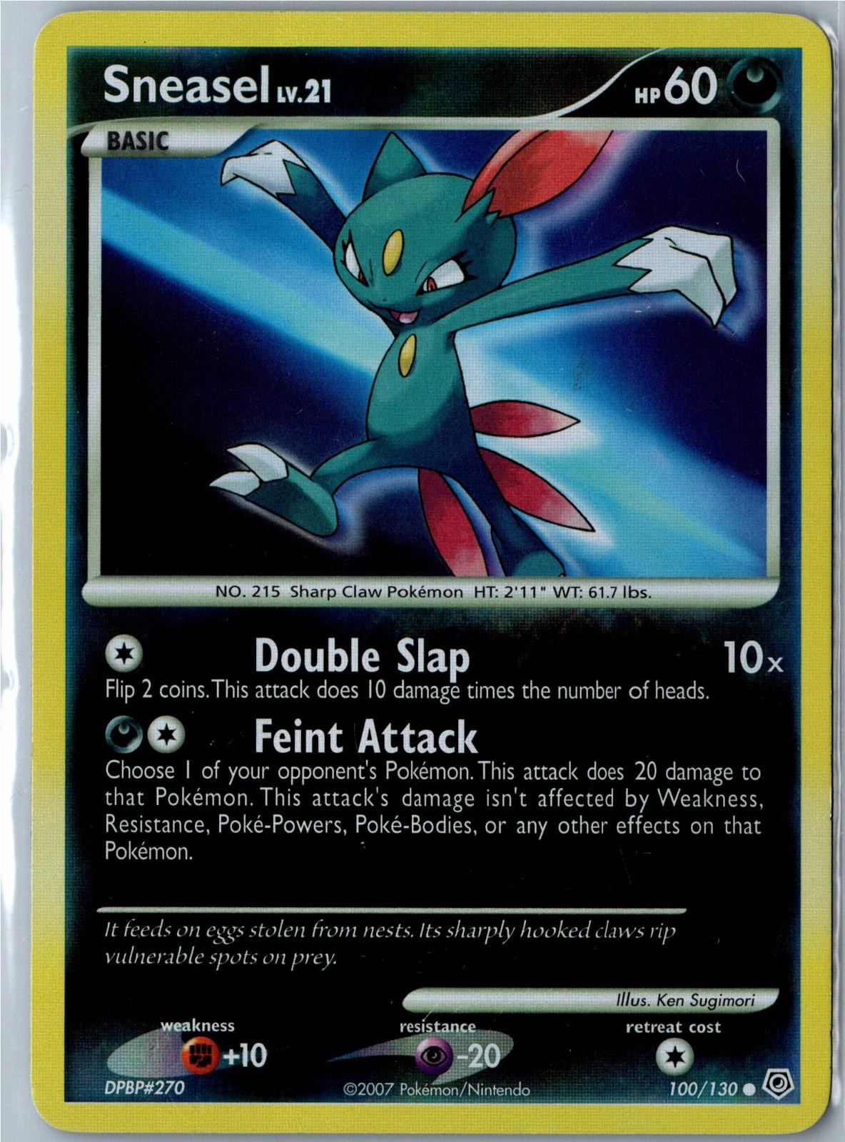 Pokemon Card - Sneasel Diamond & Pearl 100/130 2007 Common Reverse Holo LP