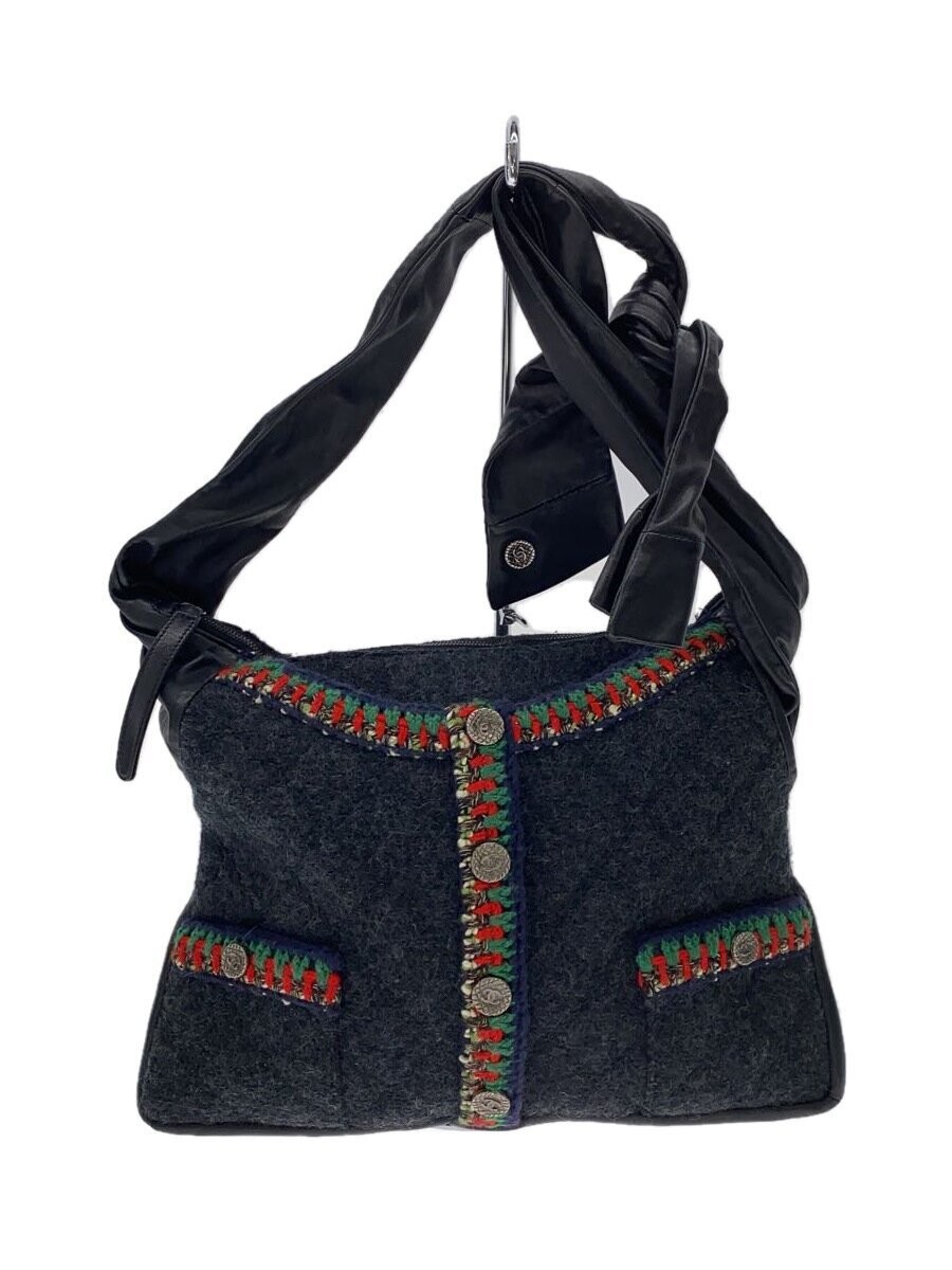 CHANEL Wool Shoulder Bag in Gray-image