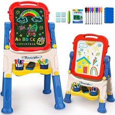 Blue Double Sided Easel for Kids Art Drawing Board Toys 3/4 Year Birthday Gift