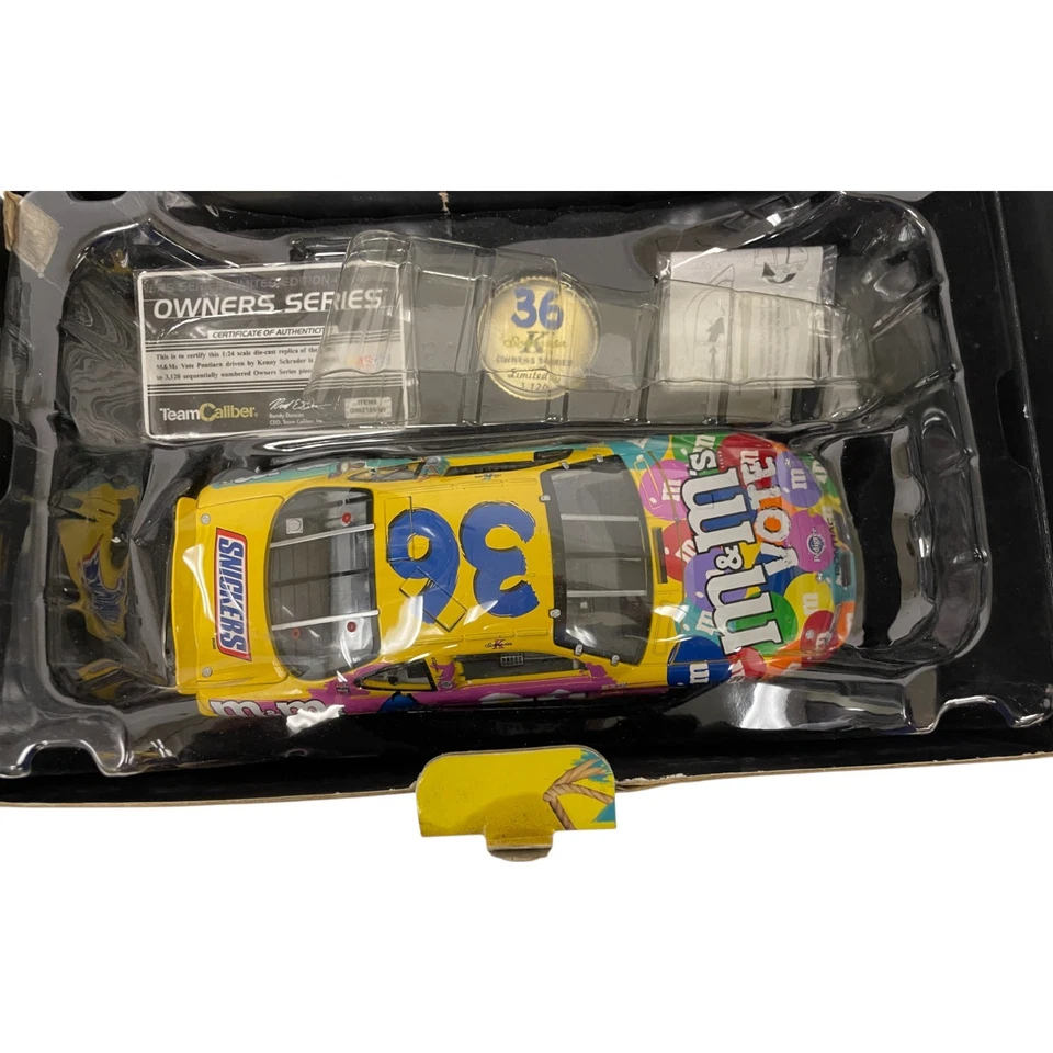 M&M's Vote Ken Schrader 1:24 Team Caliber Owners Series 2002 Pontiac #36 NEW - Image 3 of 4