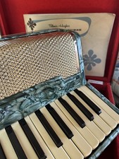 Vintage Green Pearloid 12-Bass Piano Accordion with case and book