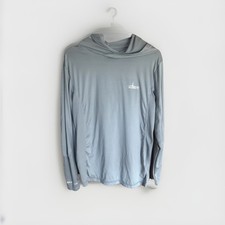 Habit Fishing Shirt Hoodie Men  s Small Solar Factor 40 SP Gray Long Sleeve Logo