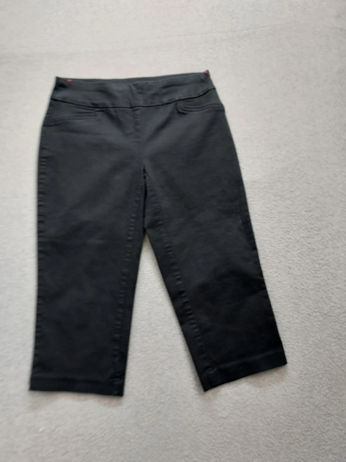 Croft & Barrow Pants Womens Medium Black Effortless Stretch Capri Pull On Crop