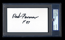 RED FARMER SIGNED INDEX CARD PSA/DNA AUTO NASCAR 50 GREATEST HOF GEM MINT 10