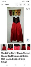 Beaded Velvet Ball Gown Red Size 2, 4, XS, S